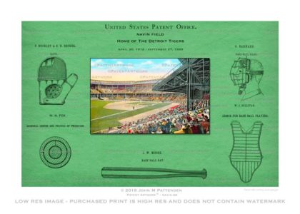 Navin Field Detroit Tigers Patent Artwork Print