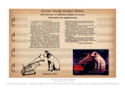 Nipper HMV Patent Artwork Print