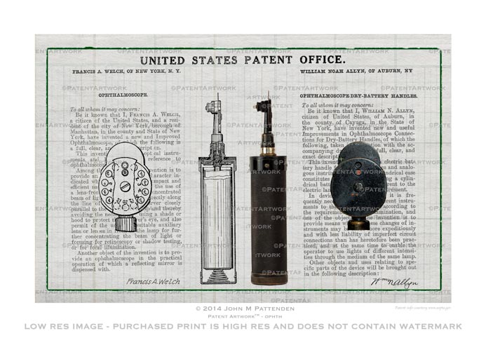 Ophthalmoscope Patent Artwork Print