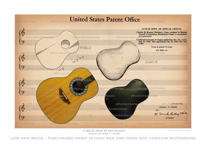 Ovation Guitar Patent Artwork Print
