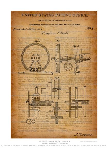 Patent Number 1 Sepia Patent Artwork Print