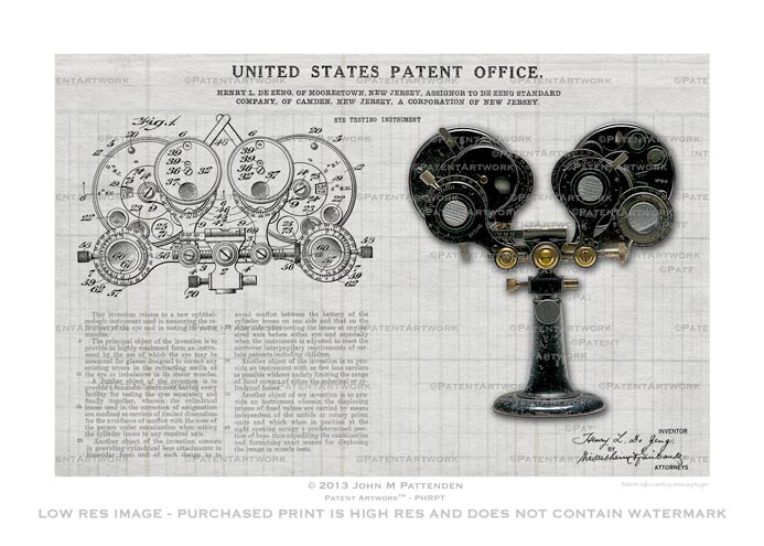 Phoropter Patent Artwork Print