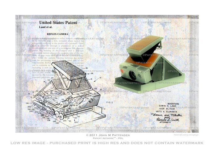 Polaroid SX-70 Camera Patent Artwork Print