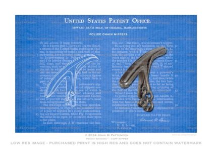 Police Officer Chain Nippers Patent Artwork Print
