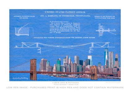Roebling Brooklyn Bridge Patent Artwork Print