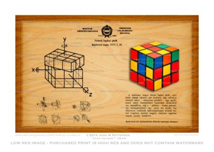 Rubik Cube - Hungarian Patent Artwork Print