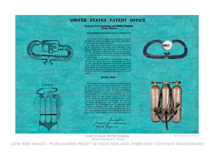 Scuba Gear Patent Artwork Print
