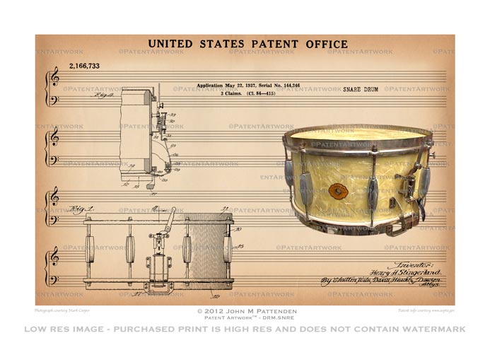 Snare Drum Patent Artwork Print