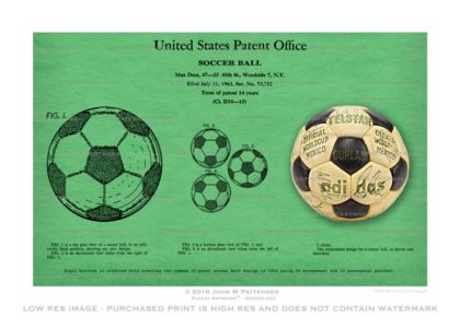 Soccer Ball - Buckyball Patent Artwork Print