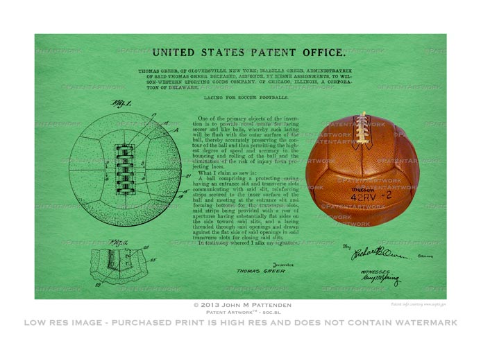 Soccer Ball Patent Artwork Print