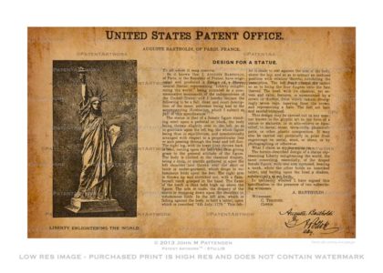 Statue of Liberty Patent Artwork Print