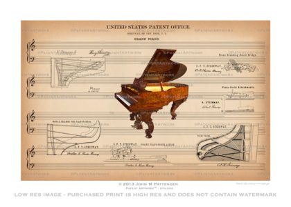 Steinway Sons Grand Piano Patent Artwork Print