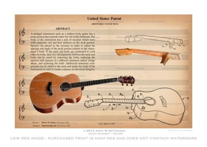 Taylor Guitar Patent Artwork Print