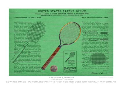 Tennis Racket Patent Artwork Print