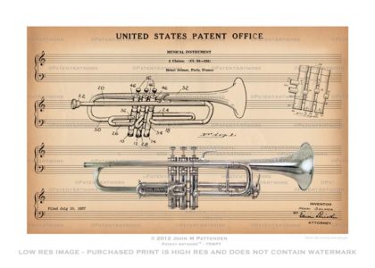 Trumpet Patent Artwork Print