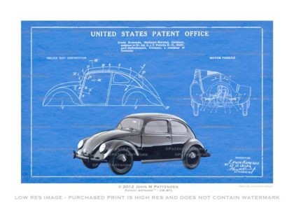VW Beetle Patent Artwork Print