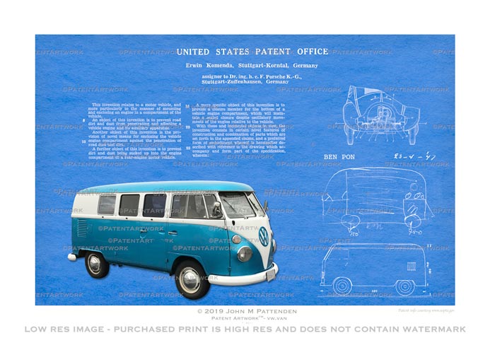 VW Bus Patent Artwork Print