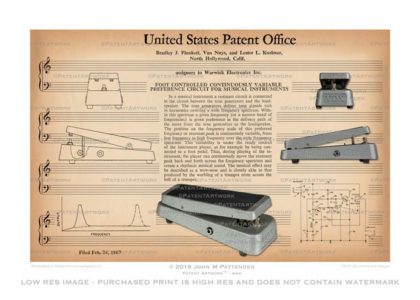 Wah Wah Pedal Patent Artwork Print