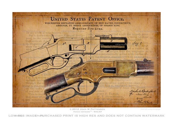Winchester Rifle Patent Artwork Print
