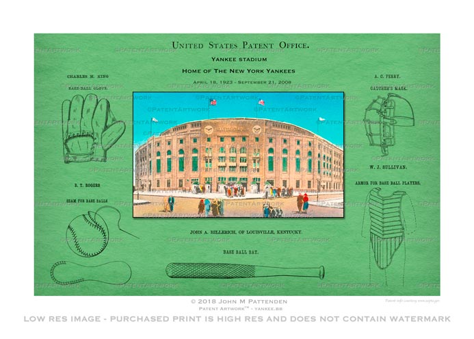 Yankee Stadium New York Yankees Patent Artwork Print