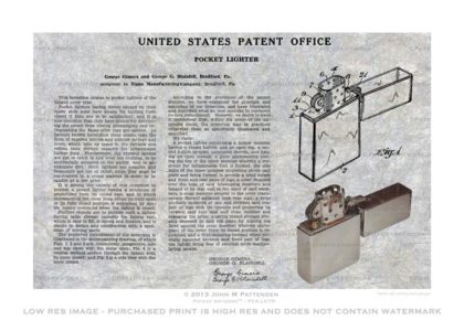 Zippo Pocket Lighter Patent Artwork Print